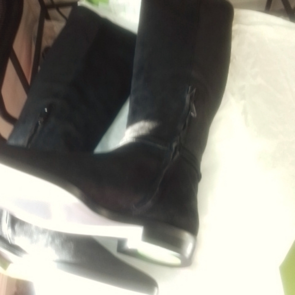 NWT Sam Edelman Clive Black Suede Ath Calf Square Toe Knee